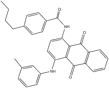 4-butyl-N-[9,10-dioxo-4-(3-toluidino)-9,10-dihydro-1-anthracenyl]benzamide 结构式