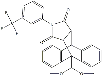 1-(dimethoxymethyl)-17-[3-(trifluoromethyl)phenyl]-17-azapentacyclo[6.6.5.0~2,7~.0~9,14~.0~15,19~]nonadeca-2,4,6,9,11,13-hexaene-16,18-dione 结构式