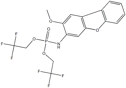 bis(2,2,2-trifluoroethyl) 2-methoxydibenzo[b,d]furan-3-ylamidophosphate 结构式