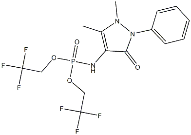 bis(2,2,2-trifluoroethyl) 1,5-dimethyl-3-oxo-2-phenyl-2,3-dihydro-1H-pyrazol-4-ylamidophosphate 结构式