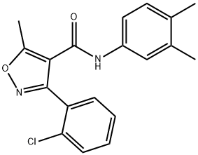 3-(2-chlorophenyl)-N-(3,4-dimethylphenyl)-5-methyl-4-isoxazolecarboxamide 结构式