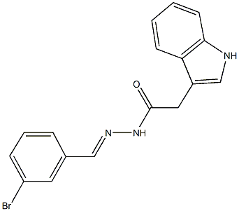 N'-(3-bromobenzylidene)-2-(1H-indol-3-yl)acetohydrazide 结构式