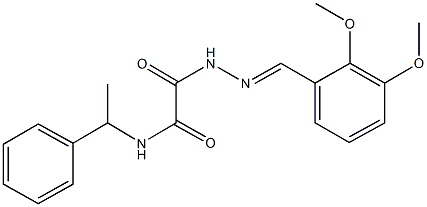 2-[2-(2,3-dimethoxybenzylidene)hydrazino]-2-oxo-N-(1-phenylethyl)acetamide 结构式