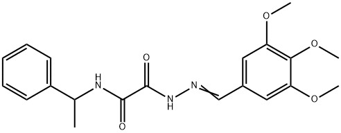 2-oxo-N-(1-phenylethyl)-2-[2-(3,4,5-trimethoxybenzylidene)hydrazino]acetamide 结构式