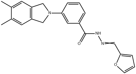 3-(5,6-dimethyl-1,3-dihydro-2H-isoindol-2-yl)-N'-(2-furylmethylene)benzohydrazide 结构式