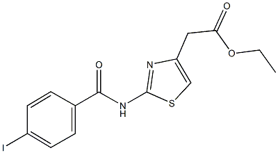 ethyl {2-[(4-iodobenzoyl)amino]-1,3-thiazol-4-yl}acetate 结构式