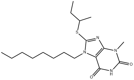 8-(sec-butylsulfanyl)-3-methyl-7-octyl-3,7-dihydro-1H-purine-2,6-dione 结构式