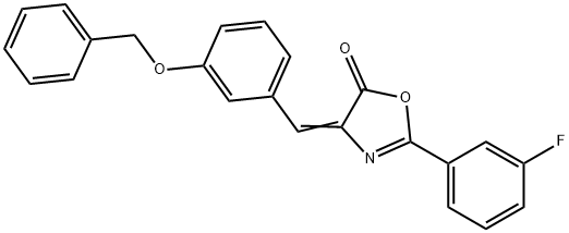 4-[3-(benzyloxy)benzylidene]-2-(3-fluorophenyl)-1,3-oxazol-5(4H)-one 结构式