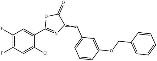 4-[3-(benzyloxy)benzylidene]-2-(2-chloro-4,5-difluorophenyl)-1,3-oxazol-5(4H)-one 结构式
