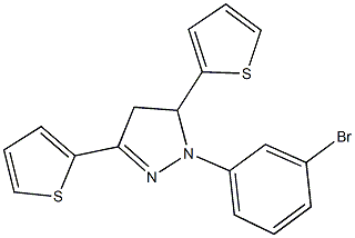 1-(3-bromophenyl)-3,5-di(2-thienyl)-4,5-dihydro-1H-pyrazole 结构式