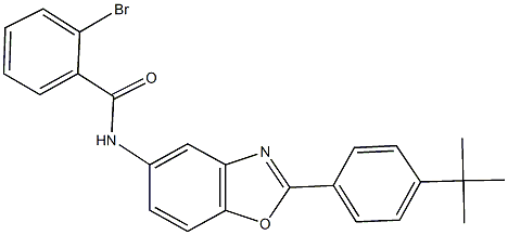 2-bromo-N-[2-(4-tert-butylphenyl)-1,3-benzoxazol-5-yl]benzamide 结构式