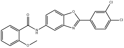 N-[2-(3,4-dichlorophenyl)-1,3-benzoxazol-5-yl]-2-(methyloxy)benzamide 结构式