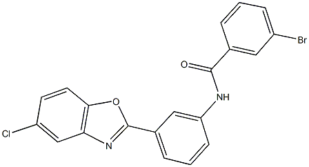 3-bromo-N-[3-(5-chloro-1,3-benzoxazol-2-yl)phenyl]benzamide 结构式