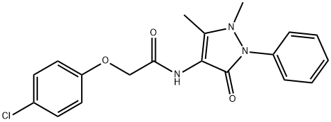 2-(4-chlorophenoxy)-N-(1,5-dimethyl-3-oxo-2-phenyl-2,3-dihydro-1H-pyrazol-4-yl)acetamide 结构式
