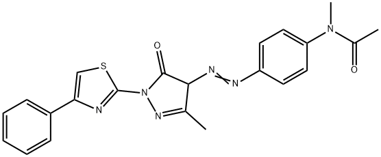 N-methyl-N-(4-{[3-methyl-5-oxo-1-(4-phenyl-1,3-thiazol-2-yl)-4,5-dihydro-1H-pyrazol-4-yl]diazenyl}phenyl)acetamide 结构式