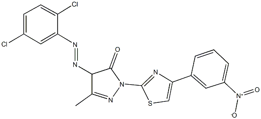 4-[(2,5-dichlorophenyl)diazenyl]-2-(4-{3-nitrophenyl}-1,3-thiazol-2-yl)-5-methyl-2,4-dihydro-3H-pyrazol-3-one 结构式