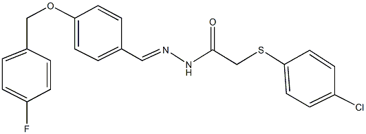 2-[(4-chlorophenyl)sulfanyl]-N'-{4-[(4-fluorobenzyl)oxy]benzylidene}acetohydrazide 结构式