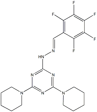 2,3,4,5,6-pentafluorobenzaldehyde [4,6-di(1-piperidinyl)-1,3,5-triazin-2-yl]hydrazone 结构式