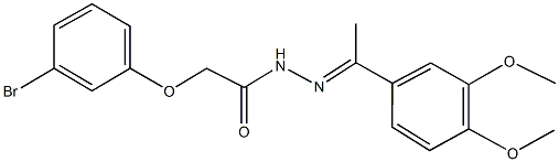 2-(3-bromophenoxy)-N'-[1-(3,4-dimethoxyphenyl)ethylidene]acetohydrazide 结构式