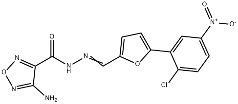 4-amino-N'-[(5-{2-chloro-5-nitrophenyl}-2-furyl)methylene]-1,2,5-oxadiazole-3-carbohydrazide 结构式