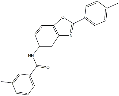 3-methyl-N-[2-(4-methylphenyl)-1,3-benzoxazol-5-yl]benzamide 结构式