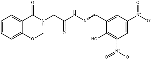 N-[2-(2-{2-hydroxy-3,5-bisnitrobenzylidene}hydrazino)-2-oxoethyl]-2-methoxybenzamide 结构式