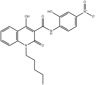 4-hydroxy-N-{2-hydroxy-4-nitrophenyl}-2-oxo-1-pentyl-1,2-dihydro-3-quinolinecarboxamide 结构式