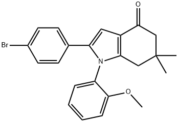 2-(4-bromophenyl)-1-(2-methoxyphenyl)-6,6-dimethyl-1,5,6,7-tetrahydro-4H-indol-4-one 结构式