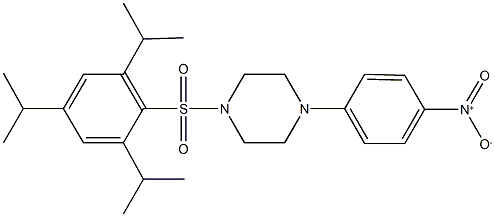 1-{4-nitrophenyl}-4-[(2,4,6-triisopropylphenyl)sulfonyl]piperazine 结构式