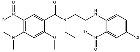 N-(2-{4-chloro-2-nitroanilino}ethyl)-4-(dimethylamino)-N-ethyl-5-nitro-2-methoxybenzamide 结构式