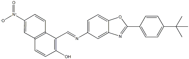 1-({[2-(4-tert-butylphenyl)-1,3-benzoxazol-5-yl]imino}methyl)-6-nitro-2-naphthol 结构式