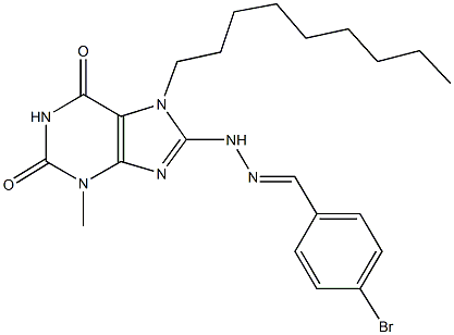 4-bromobenzaldehyde (3-methyl-7-nonyl-2,6-dioxo-2,3,6,7-tetrahydro-1H-purin-8-yl)hydrazone 结构式