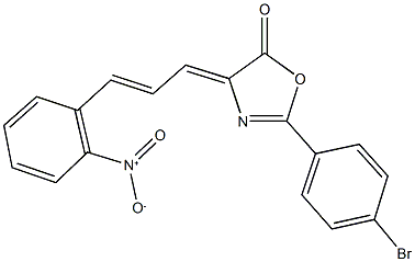 2-(4-bromophenyl)-4-(3-{2-nitrophenyl}-2-propenylidene)-1,3-oxazol-5(4H)-one 结构式