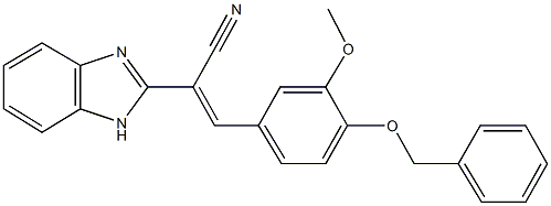 2-(1H-benzimidazol-2-yl)-3-[4-(benzyloxy)-3-methoxyphenyl]acrylonitrile 结构式