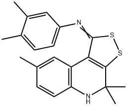 N-(3,4-dimethylphenyl)-N-(4,4,8-trimethyl-4,5-dihydro-1H-[1,2]dithiolo[3,4-c]quinolin-1-ylidene)amine 结构式