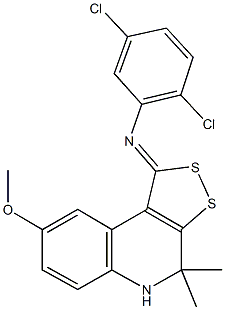 2,5-dichloro-N-(8-methoxy-4,4-dimethyl-4,5-dihydro-1H-[1,2]dithiolo[3,4-c]quinolin-1-ylidene)aniline 结构式