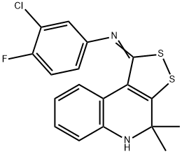 N-(3-chloro-4-fluorophenyl)-N-(4,4-dimethyl-4,5-dihydro-1H-[1,2]dithiolo[3,4-c]quinolin-1-ylidene)amine 结构式