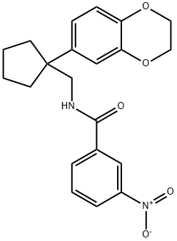 N-{[1-(2,3-dihydro-1,4-benzodioxin-6-yl)cyclopentyl]methyl}-3-nitrobenzamide 结构式