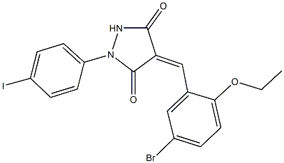 4-(5-bromo-2-ethoxybenzylidene)-1-(4-iodophenyl)-3,5-pyrazolidinedione 结构式