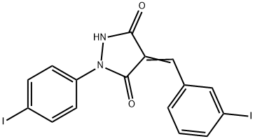 4-(3-iodobenzylidene)-1-(4-iodophenyl)-3,5-pyrazolidinedione 结构式