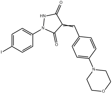 1-(4-iodophenyl)-4-[4-(4-morpholinyl)benzylidene]-3,5-pyrazolidinedione 结构式