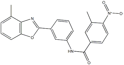 4-nitro-3-methyl-N-[3-(4-methyl-1,3-benzoxazol-2-yl)phenyl]benzamide 结构式