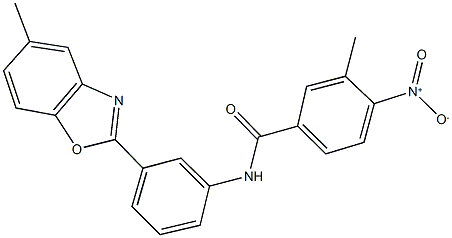 4-nitro-3-methyl-N-[3-(5-methyl-1,3-benzoxazol-2-yl)phenyl]benzamide 结构式