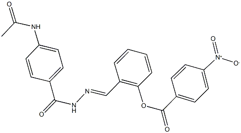2-{2-[4-(acetylamino)benzoyl]carbohydrazonoyl}phenyl 4-nitrobenzoate 结构式