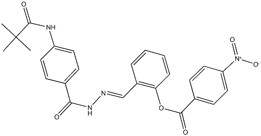 2-(2-{4-[(2,2-dimethylpropanoyl)amino]benzoyl}carbohydrazonoyl)phenyl 4-nitrobenzoate 结构式