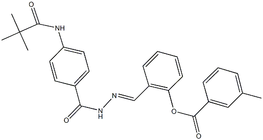 2-(2-{4-[(2,2-dimethylpropanoyl)amino]benzoyl}carbohydrazonoyl)phenyl 3-methylbenzoate 结构式