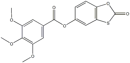 2-oxo-1,3-benzoxathiol-5-yl 3,4,5-trimethoxybenzoate 结构式