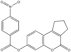 4-oxo-1,2,3,4-tetrahydrocyclopenta[c]chromen-7-yl 4-nitrobenzoate 结构式