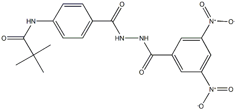 N-{4-[(2-{3,5-bisnitrobenzoyl}hydrazino)carbonyl]phenyl}-2,2-dimethylpropanamide 结构式