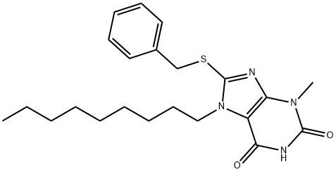 8-(benzylsulfanyl)-3-methyl-7-nonyl-3,7-dihydro-1H-purine-2,6-dione 结构式